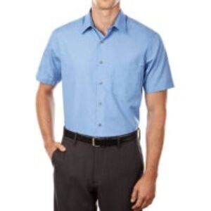 Van Heusen Blue Wrinkle Free Short Sleeve Shirt Normcore